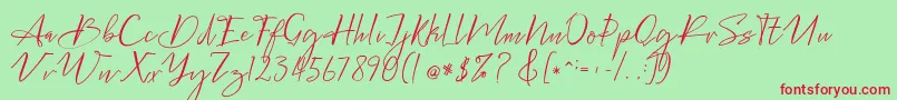 Bellgonate-fontti – punaiset fontit vihreällä taustalla