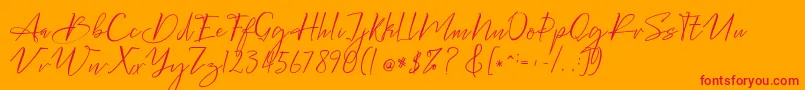 Bellgonate Font – Red Fonts on Orange Background