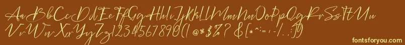 Шрифт Bellgonate – жёлтые шрифты на коричневом фоне