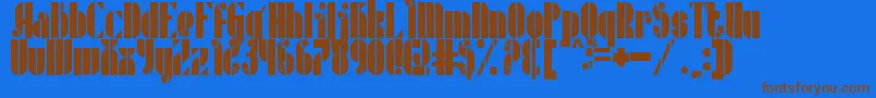Metric Font – Brown Fonts on Blue Background