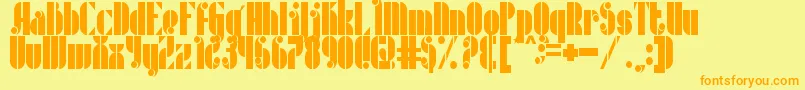 Metric Font – Orange Fonts on Yellow Background