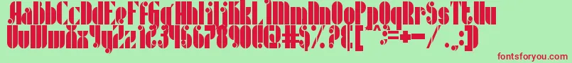 Metric Font – Red Fonts on Green Background