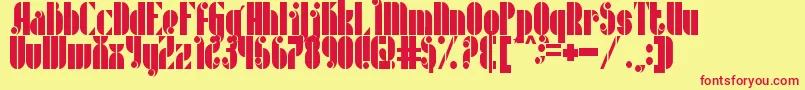 Metric Font – Red Fonts on Yellow Background