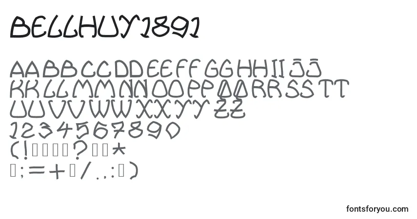 Czcionka Bellhuy1891 – alfabet, cyfry, specjalne znaki
