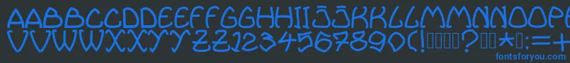 Bellhuy1891 Font – Blue Fonts on Black Background