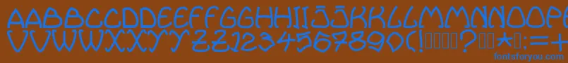 Bellhuy1891 Font – Blue Fonts on Brown Background