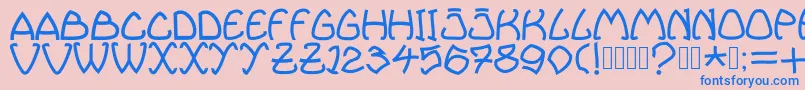 Bellhuy1891 Font – Blue Fonts on Pink Background