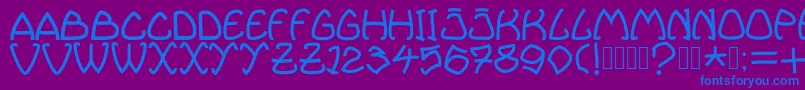 Bellhuy1891 Font – Blue Fonts on Purple Background