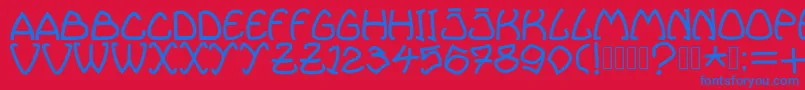 Bellhuy1891 Font – Blue Fonts on Red Background