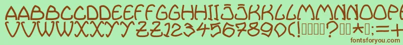 Bellhuy1891 Font – Brown Fonts on Green Background