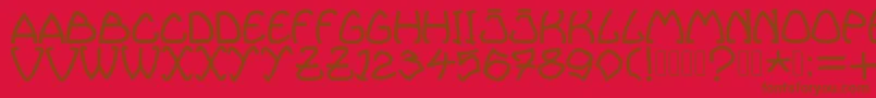 Bellhuy1891-Schriftart – Braune Schriften auf rotem Hintergrund