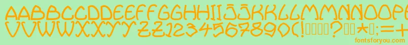 Bellhuy1891 Font – Orange Fonts on Green Background