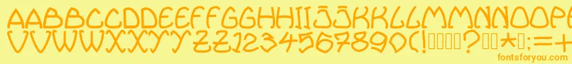 Bellhuy1891 Font – Orange Fonts on Yellow Background