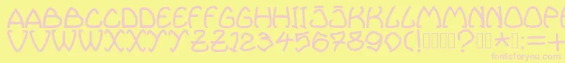 Bellhuy1891 Font – Pink Fonts on Yellow Background