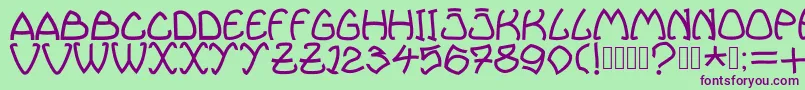Bellhuy1891 Font – Purple Fonts on Green Background