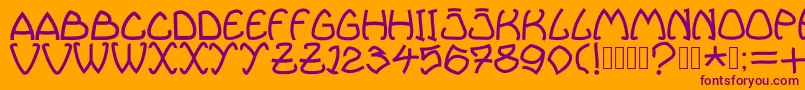 Bellhuy1891 Font – Purple Fonts on Orange Background