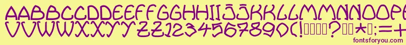 Bellhuy1891 Font – Purple Fonts on Yellow Background