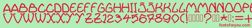 Bellhuy1891 Font – Red Fonts on Green Background