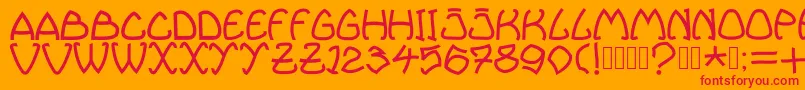 Bellhuy1891 Font – Red Fonts on Orange Background
