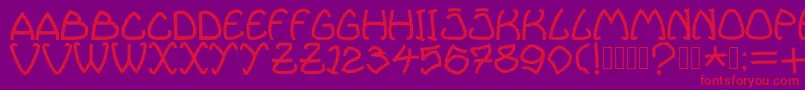 Bellhuy1891 Font – Red Fonts on Purple Background
