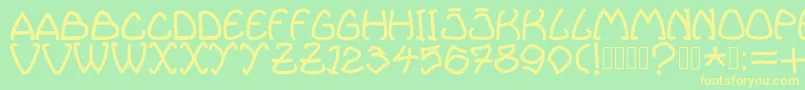 Bellhuy1891 Font – Yellow Fonts on Green Background
