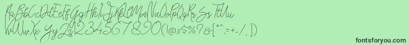 Шрифт Bellievia Script – чёрные шрифты на зелёном фоне