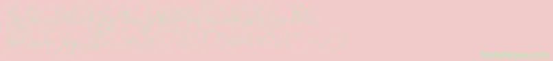 Bellievia Script-Schriftart – Grüne Schriften auf rosa Hintergrund