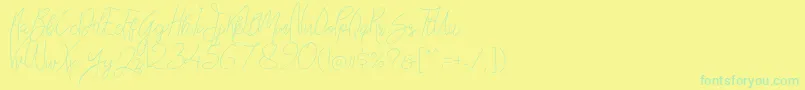 フォントBellievia Script – 黄色い背景に緑の文字