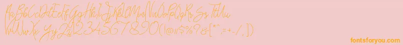 Bellievia Script Font – Orange Fonts on Pink Background