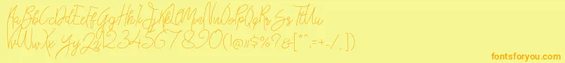 Шрифт Bellievia Script – оранжевые шрифты на жёлтом фоне