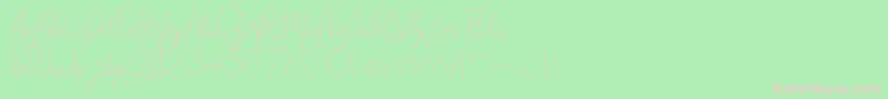 フォントBellievia Script – 緑の背景にピンクのフォント