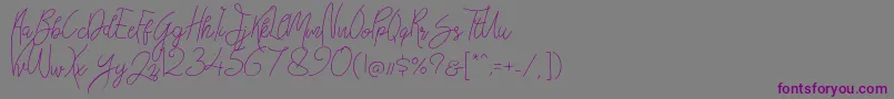 Bellievia Script Font – Purple Fonts on Gray Background