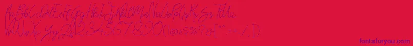 Bellievia Script Font – Purple Fonts on Red Background