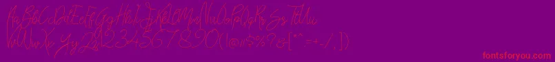 Bellievia Script Font – Red Fonts on Purple Background