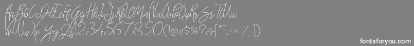 フォントBellievia Script – 灰色の背景に白い文字