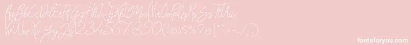 Bellievia Script-Schriftart – Weiße Schriften auf rosa Hintergrund