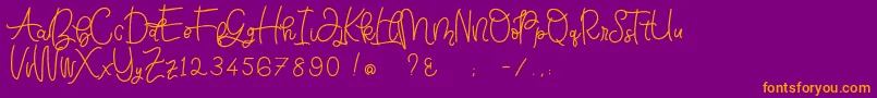 fuente Bellinda Script – Fuentes Naranjas Sobre Fondo Morado