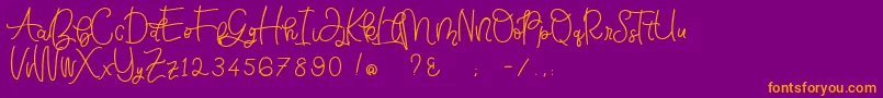 fuente Bellinda Script – Fuentes Naranjas Sobre Fondo Morado