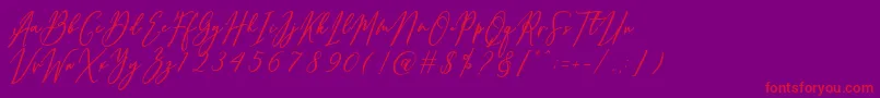 Bellindia Bold1-Schriftart – Rote Schriften auf violettem Hintergrund