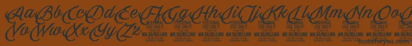 Bellino PERSONAL USE ONLY-Schriftart – Schwarze Schriften auf braunem Hintergrund