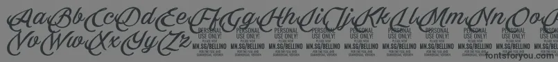 Bellino PERSONAL USE ONLY-Schriftart – Schwarze Schriften auf grauem Hintergrund