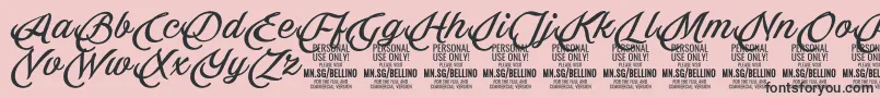 Шрифт Bellino PERSONAL USE ONLY – чёрные шрифты на розовом фоне