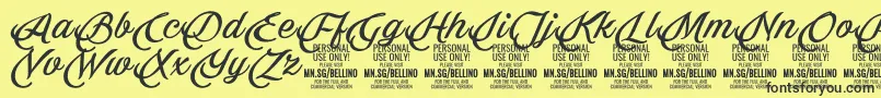 Шрифт Bellino PERSONAL USE ONLY – чёрные шрифты на жёлтом фоне