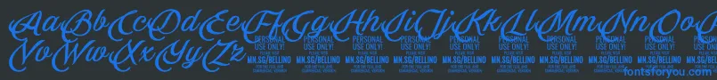 Czcionka Bellino PERSONAL USE ONLY – niebieskie czcionki na czarnym tle