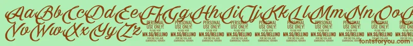 Bellino PERSONAL USE ONLY Font – Brown Fonts on Green Background