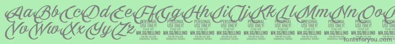 フォントBellino PERSONAL USE ONLY – 緑の背景に灰色の文字