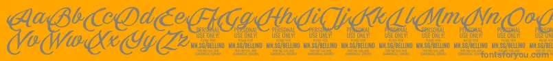 Bellino PERSONAL USE ONLY-Schriftart – Graue Schriften auf orangefarbenem Hintergrund