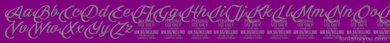 fuente Bellino PERSONAL USE ONLY – Fuentes Grises Sobre Fondo Morado