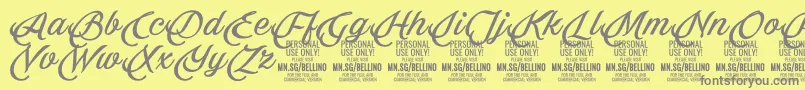 Шрифт Bellino PERSONAL USE ONLY – серые шрифты на жёлтом фоне