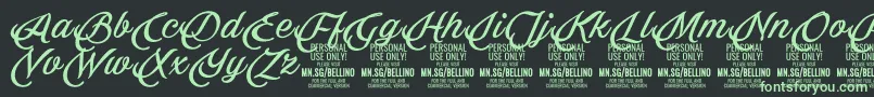 Bellino PERSONAL USE ONLY Font – Green Fonts on Black Background